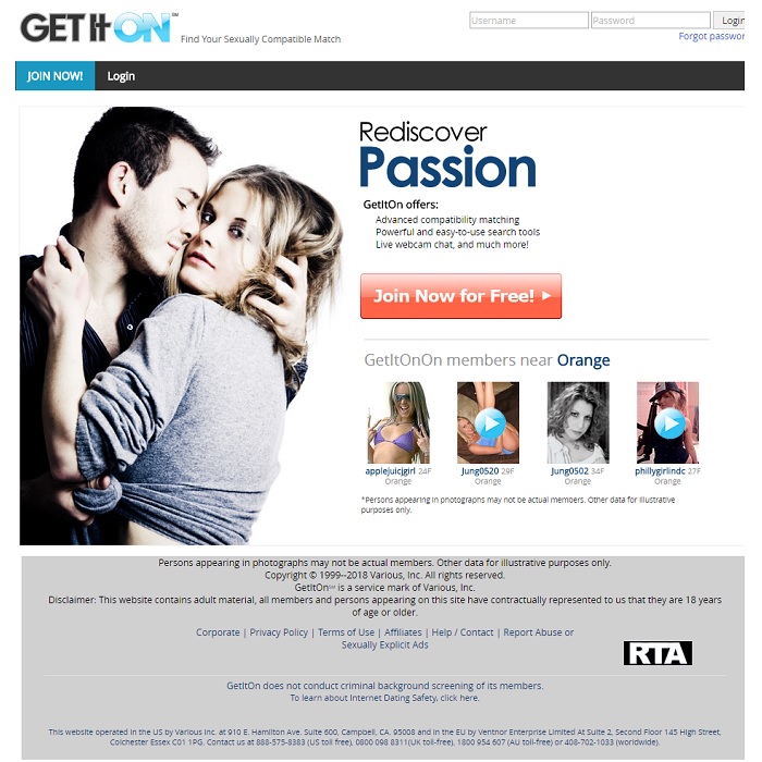GetItOn.com Homepage